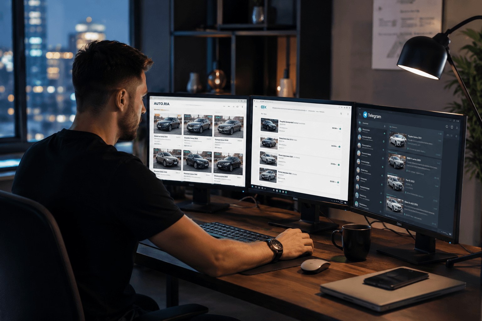 Сканування оголошень авто на AUTO.RIA, OLX, uDrive і Telegram